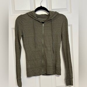 Aeropostale lightweight zip up hoodie olive green size small